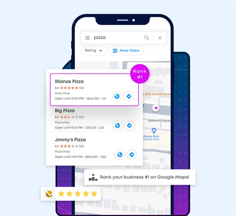 Phone showing Google Business Profile notifications and account management alerts
